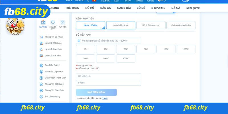 Một số vấn đề cần lưu ý khi nạp tiền FB68 là gì?